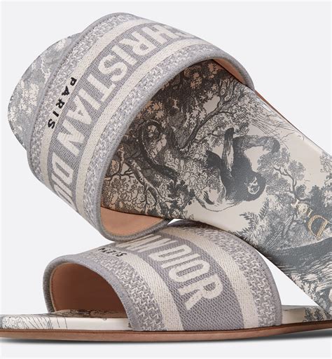 dior gray dway slides|christian Dior sway slides.